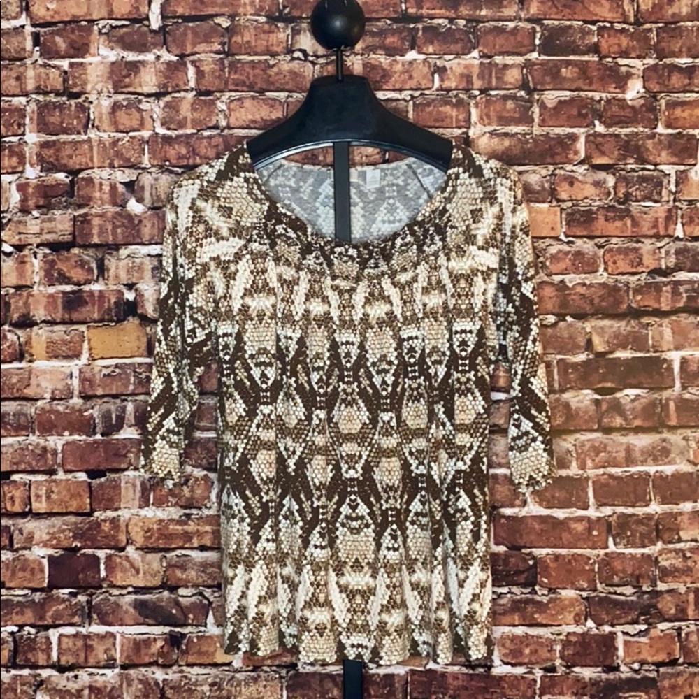 Chico’s- Brown Patterned Top - image 1